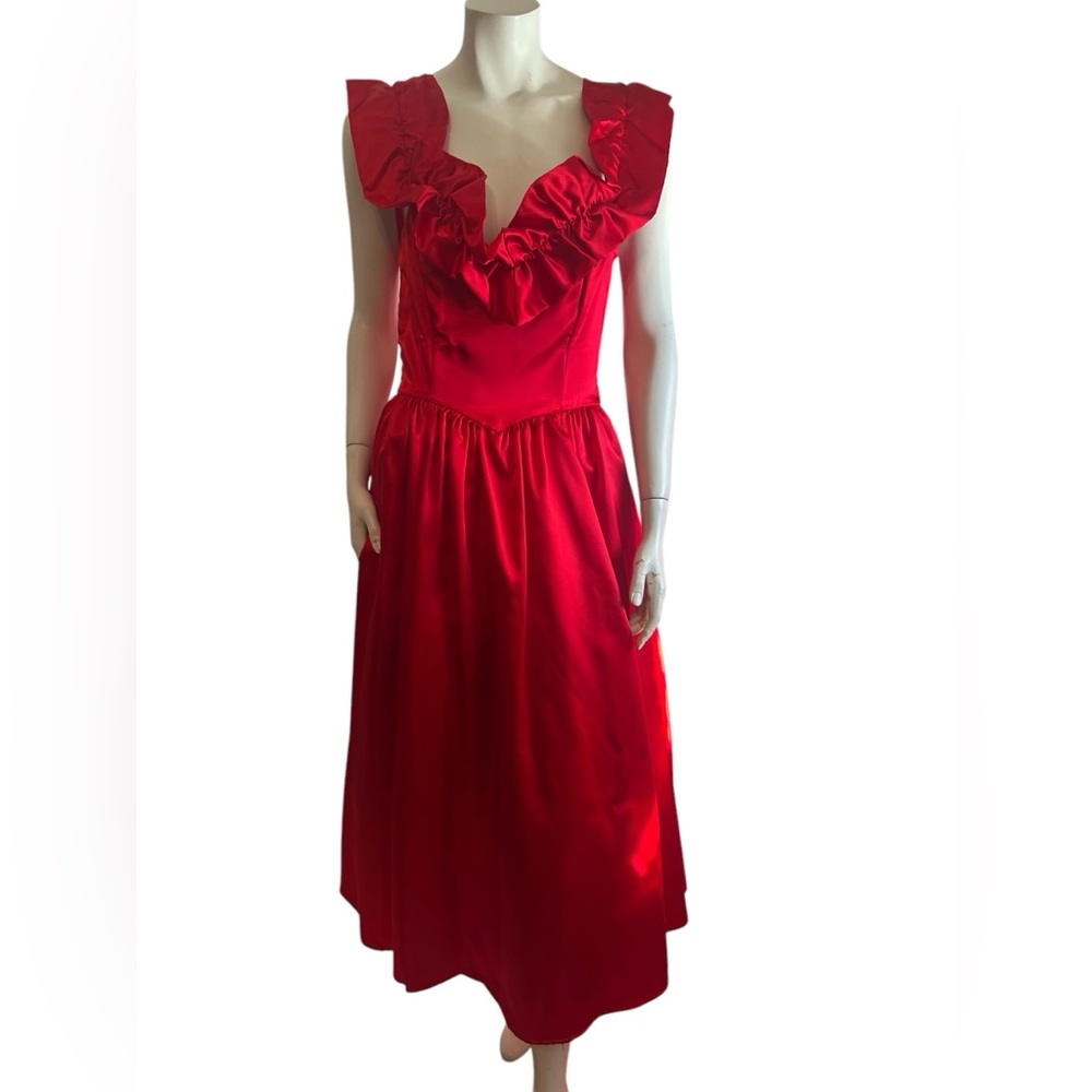GUNNE SAX Vintage Jessica McClintock Red  Prom  Dress Vintage SZ 9